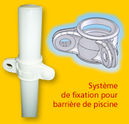 système de fixation pour barrière de piscine